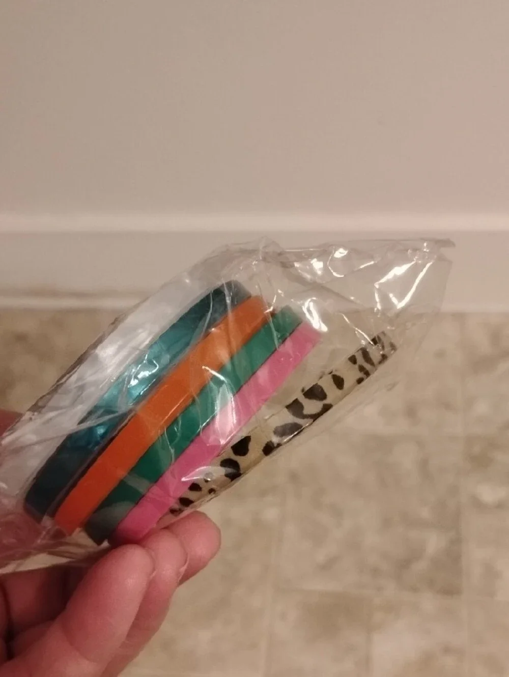 Stackable Bangle Bracelets - Pink, Green, Orange, Teal, White, Leopard